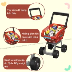 Bộ đồ chơi quầy siêu thị tính tiền kèm xe đẩy cho bé 65 chi tiết cỡ lớn hiệu ứng hơi nước thegioidochoi1104