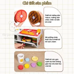 Bộ bếp gỗ cao cấp nấu thức ăn, đồ chơi quầy bán thức nhanh cho bé