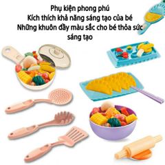 Đồ Chơi Đất Nặn Kèm Bộ Bếp Làm Mì 18 Chi Tiết - Thỏa Sức Sáng Tạo Ẩm Thực Cho Bé Yêu, An Toàn Và Giải Trí