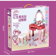 [HOT] Hộp Đồ Chơi Bàn Trang Điểm Cho Bé Gái Kèm Ghế Và Phụ Kiện Cao 74 cm Có nhạc TpHCM