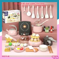 Bộ Đồ Chơi Nấu Ăn 68 Chi Tiết - Nhà Bếp Mini Có Máy Hấp Trứng - Dụng Cụ Giáo Dục Phát Triển Kỹ Năng Cho Bé