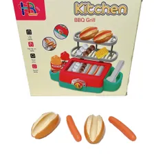 Bộ Đồ Chơi Bếp Nướng BBQ Siêu Thực Với Âm Thanh & Đèn, Đồ Chơi Thực Phẩm Cho Trẻ Em Từ 3 Tuổi, HB TOYS, Mô Phỏng Bán Thức Ăn Nhanh