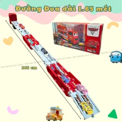 Xe ô tô đồ chơi MacQueen cho bé 3 tầng tặng 6 xe kèm đường đua dài 165 cm mô hình xe container
