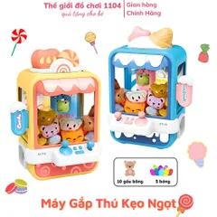 Máy gắp thú bông mini Cute size Trung kèm 10 gấu 4 bóng Trò chơi máy gắp gấu bông - THEGIOIDOCHOI1104