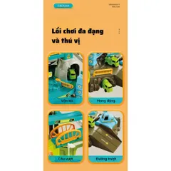Bộ Đường đua khủng long kết hợp công trình xây dựng kèm 4 xe 2 khủng long có nhạc
