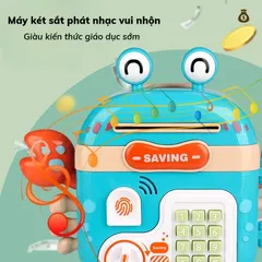 Két sắt mini có dấu vân tay hình Con Cua hộp đựng tiền tiết kiệm kèm dây đeo và xu