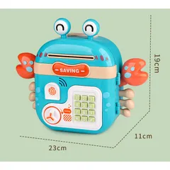 Két sắt mini có dấu vân tay hình Con Cua hộp đựng tiền tiết kiệm kèm dây đeo và xu