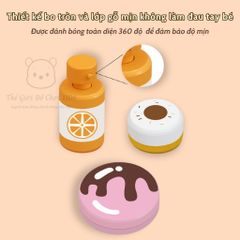 Hộp Vali Trang Điểm Gỗ Cao Cấp 11 Chi Tiết Họa Tiết Kẹo Ngọt - Đồ Chơi Make Up Cho Bé Gái 3 Tuổi