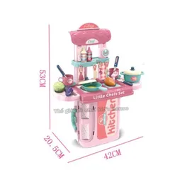 Bộ đồ chơi vali bếp nấu ăn cho bé 3in1 màu xanh cao cấp kích thước to tphcm