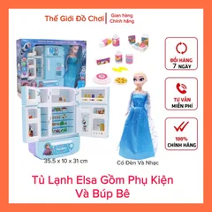 [SALE] Tủ lạnh đồ chơi mini cho bé kèm phụ kiện và búp bê có nhạc, đèn Tphcm