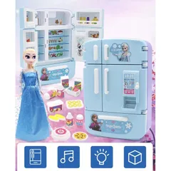 [SALE] Tủ lạnh đồ chơi mini cho bé kèm phụ kiện và búp bê có nhạc, đèn Tphcm