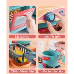 Đồ chơi nấu ăn cho bé mô phổng xe đẩy thức ăn nhanh Fast Food 58 chi tiết, cao 90 cm, thế giới đồ chơi 1104