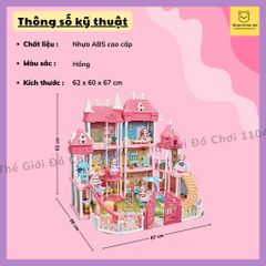 Đồ chơi lắp ráp ngôi nhà búp bê mô hình biệt thự công chúa nhiều tầng cỡ dành cho bé 6 tuổi