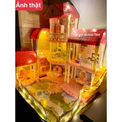 Đồ chơi lắp ráp ngôi nhà búp bê mô hình biệt thự công chúa nhiều tầng cỡ dành cho bé 6 tuổi