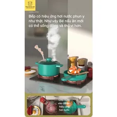 Bộ đồ chơi bếp nấu ăn cao cấp cho bé BeiBe Good 63 chi tiết - Cỡ Lớn - Hiêu ứng hơi nước - thegioidochoi1104