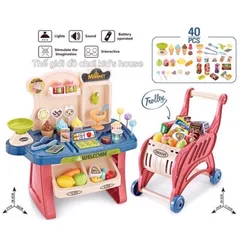 Đồ chơi cho bé gái quầy bán hàng kèm xe đẩy 40 chi tiết Tphcm