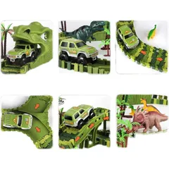 Đồ chơi lắp ráp đường đua ô tô Khủng Long Dinour Track Toys cỡ lớn 240 chi tiết - Sáng tạo đường ray - thegioidochoi1104