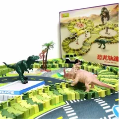 Đồ chơi lắp ráp đường đua ô tô Khủng Long Dinour Track Toys cỡ lớn 240 chi tiết - Sáng tạo đường ray - thegioidochoi1104