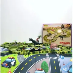 Đồ chơi lắp ráp đường đua ô tô Khủng Long Dinour Track Toys cỡ lớn 240 chi tiết - Sáng tạo đường ray - thegioidochoi1104