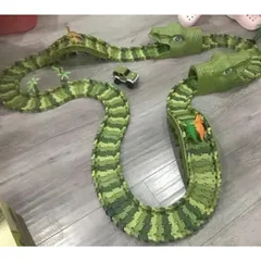 Đồ chơi lắp ráp đường đua ô tô Khủng Long Dinour Track Toys cỡ lớn 240 chi tiết - Sáng tạo đường ray - thegioidochoi1104