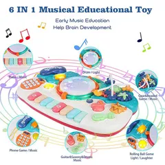 Đồ chơi đàn piano 6 chức năng giáo dục sớm cho bé từ 6 tháng đến 3 tuổi