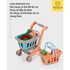 Máy tính tiền siêu thị cho bé nhiều chức năng 52 chi tiết kèm micro máy tính
