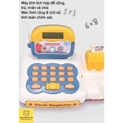 Máy tính tiền siêu thị cho bé nhiều chức năng 52 chi tiết kèm micro máy tính
