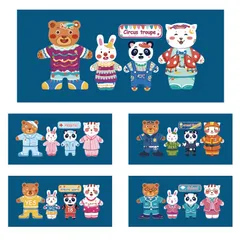 Bộ đồ chơi cho bé xếp hình nam châm thay đổi trang phục nhà gấu có bảng vẽ tặng bút lông tphcm