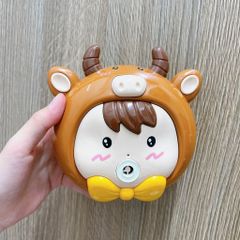 Máy Thổi Bong Bóng Hình Con Bò Cho Bé - Đồ Chơi Máy Ảnh Tạo Bong Bóng Xà Phòng Có Dây Đeo, Cho Trẻ Từ 3 Tuổi Trở Lên
