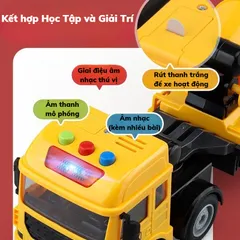 Đồ chơi xe ben chạy cót tặng xe xúc cát có nhạc xe mô hình đồ chơi cỡ lớn cho bé