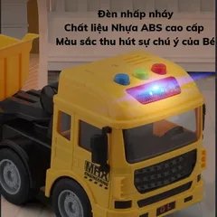 Đồ chơi xe ben chạy cót tặng xe xúc cát có nhạc xe mô hình đồ chơi cỡ lớn cho bé