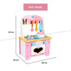 Bộ Đồ Chơi Nhà Bếp Bằng Gỗ - Dụng Cụ Nấu Ăn Nhập Vai Giúp Bé Phát Triển Trí Tuệ và Khả Năng Tư Duy, Màu Hồng Xinh Xắn
