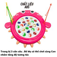 Đồ Chơi Câu Cá Điện 24 Con Bàn Xoay Có Nhạc - Đồ Chơi Phát Triển Trí Tuệ Cho Bé 3 Tuổi, Tương Tác Gia Đình, Hứng Thú!
