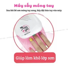 Tủ Trang Điểm Mini Bằng Gỗ Có Gương & Máy Sấy Móng Tay - Đồ Chơi Làm Nail Cho Bé Từ 3 Tuổi