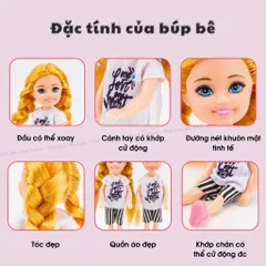 Xe hơi mui trần điều khiển từ xa chở búp bê, dùng pin sạc, điều khiển 4 chiều 1:18