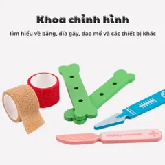 Đồ chơi bác sĩ cao cấp bằng gỗ, 50 chi tiết, Vali bác sỹ, đồ chơi khám bệnh, thế giới đồ chơi 1104