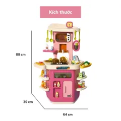 Bộ đồ chơi nhà bếp cho bé cỡ lớn, 53 chi tiết, cao 88 cm, đồ chơi đầu bếp, thế giới đồ chơi 1104