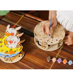 Lồng đèn Trung Thu gỗ tô màu DIY đèn led gỗ Plywood chống ẩm mốc cong vênh