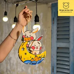 Lồng đèn Trung Thu gỗ tô màu DIY đèn led gỗ Plywood chống ẩm mốc cong vênh