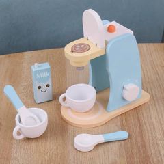 Đồ Chơi Máy Pha Cà Phê Bằng Gỗ - Quầy Nước Thẻ Nhỏ Tương Tác - Đồ Chơi Nấu Ăn An Toàn Cho Trẻ Em 3 Tuổi Trở Lên