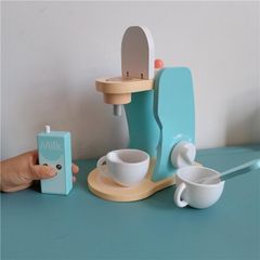 Đồ Chơi Máy Pha Cà Phê Bằng Gỗ - Quầy Nước Thẻ Nhỏ Tương Tác - Đồ Chơi Nấu Ăn An Toàn Cho Trẻ Em 3 Tuổi Trở Lên