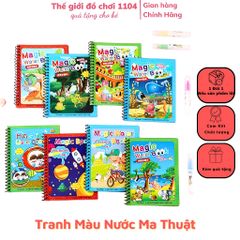Tranh màu nước tô màu ma thuật cho bé giá rẻ - giúp bé phát triển trí tuệ - sử dụng được nhiều lần Tphcm