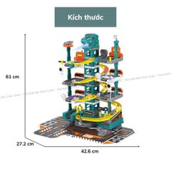 Bộ đồ chơi lắp ráp đường đua ô tô khủng long 92 chi tiết - Bãi đậu xe 4 tầng lớn với hiệu ứng phun lửa cho trẻ từ 3-4 tuổi