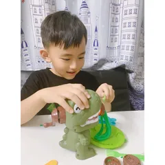 Đồ chơi đất nặn làm mì, khủng long Fancy Clay, 26 chi tiết kèm khuông và đất sét, thế giới đồ chơi 1104