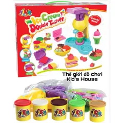 Bộ đồ chơi đất nặn an toàn cho bé dụng cụ máy làm kem tphcm