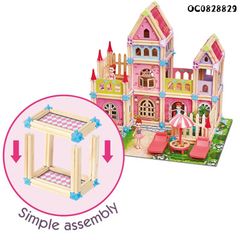Đồ Chơi Lắp Ráp Nhà Búp Bê DIY – Tặng 4 Búp Bê Lâu Đài Công Chúa Barbie Cỡ Lớn, Phát Triển Kỹ Năng Sáng Tạo Cho Trẻ Em