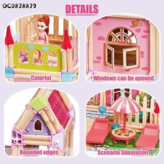 Đồ Chơi Lắp Ráp Nhà Búp Bê DIY – Tặng 4 Búp Bê Lâu Đài Công Chúa Barbie Cỡ Lớn, Phát Triển Kỹ Năng Sáng Tạo Cho Trẻ Em