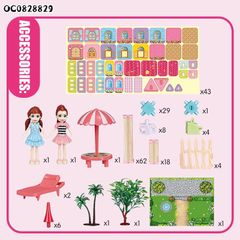 Đồ Chơi Lắp Ráp Nhà Búp Bê DIY – Tặng 4 Búp Bê Lâu Đài Công Chúa Barbie Cỡ Lớn, Phát Triển Kỹ Năng Sáng Tạo Cho Trẻ Em