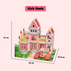 Đồ Chơi Lắp Ráp Nhà Búp Bê DIY – Tặng 4 Búp Bê Lâu Đài Công Chúa Barbie Cỡ Lớn, Phát Triển Kỹ Năng Sáng Tạo Cho Trẻ Em