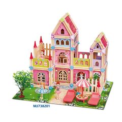 Đồ Chơi Lắp Ráp Nhà Búp Bê DIY – Tặng 4 Búp Bê Lâu Đài Công Chúa Barbie Cỡ Lớn, Phát Triển Kỹ Năng Sáng Tạo Cho Trẻ Em
